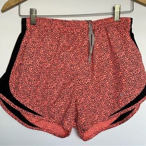 NIKE - Athletic Running Shorts - Black and Coral - Women's Medium